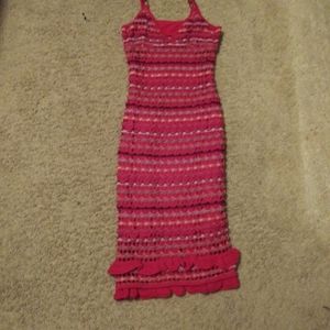 Red w/multi color dress never worn